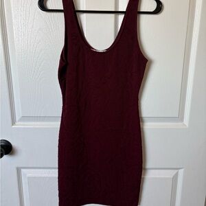 Forever 21 Deep Red Textured Mini Dress